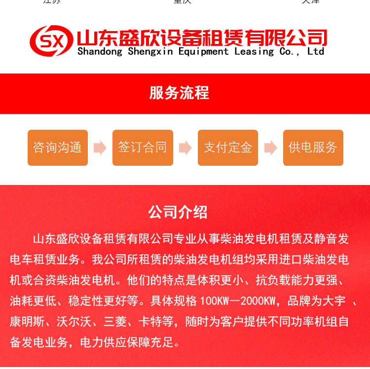 大功率柴油發(fā)電機(jī)組租賃